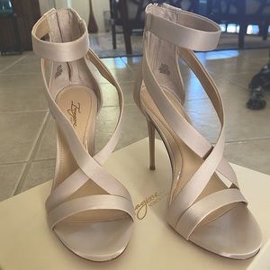 Tan Vince Camuto strappy high heels